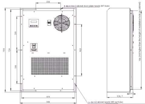 TC06-160JFL / 01,1600W AC220V Air Conditioner, Untuk Penampungan / Ruang Telekomunikasi Luar Ruangan
